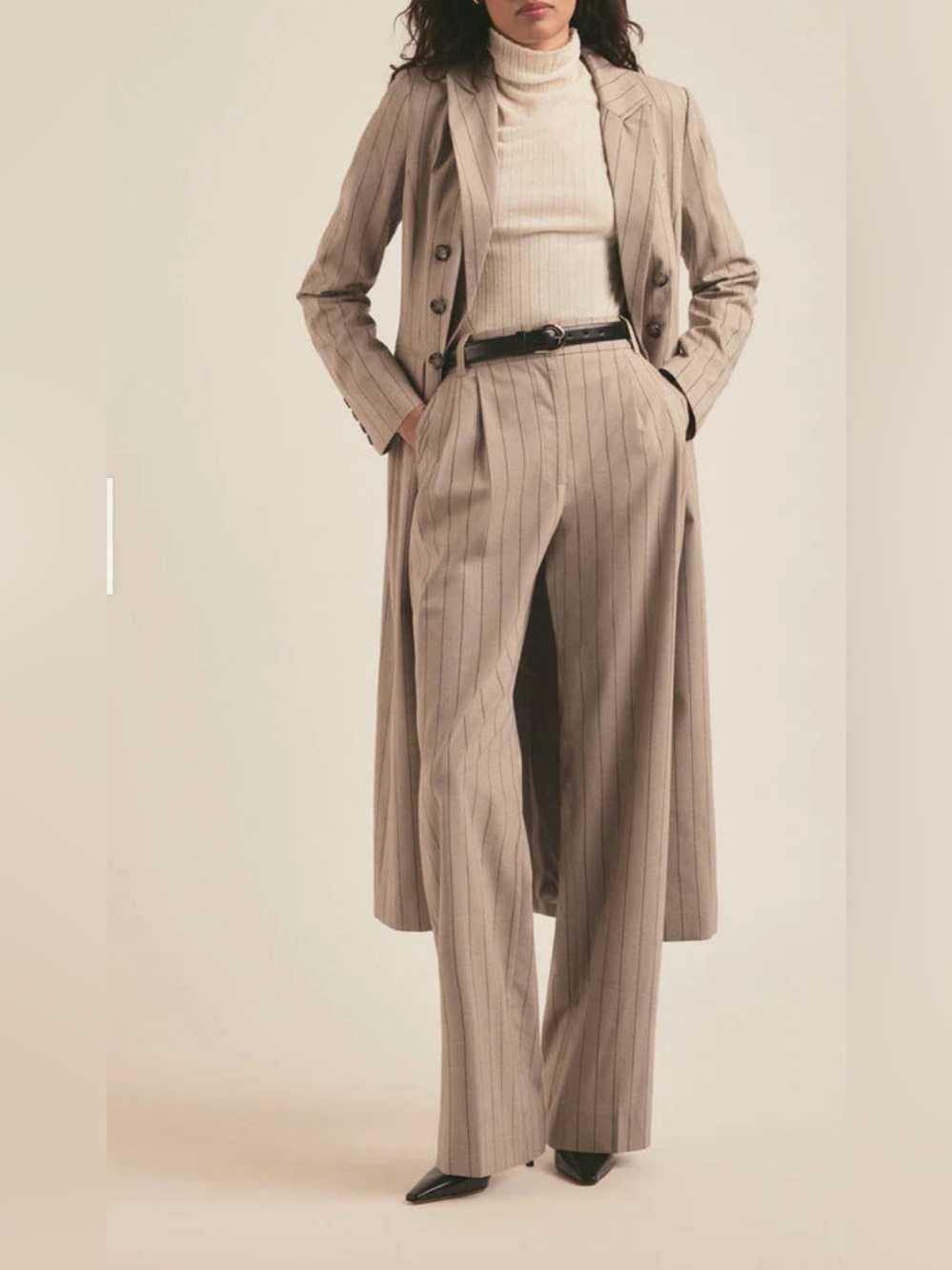 FAVORITE DAUGHTER The Dream Favorite Pant Natural Pinstripe NWT